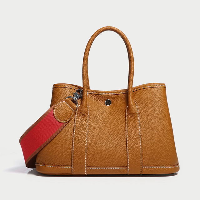 2022 Genuine Leather Garden Bag Party Lady Luxury Designer Handbags With Woven Wide Shoulder Strap Genuine Leather Messenger Bag