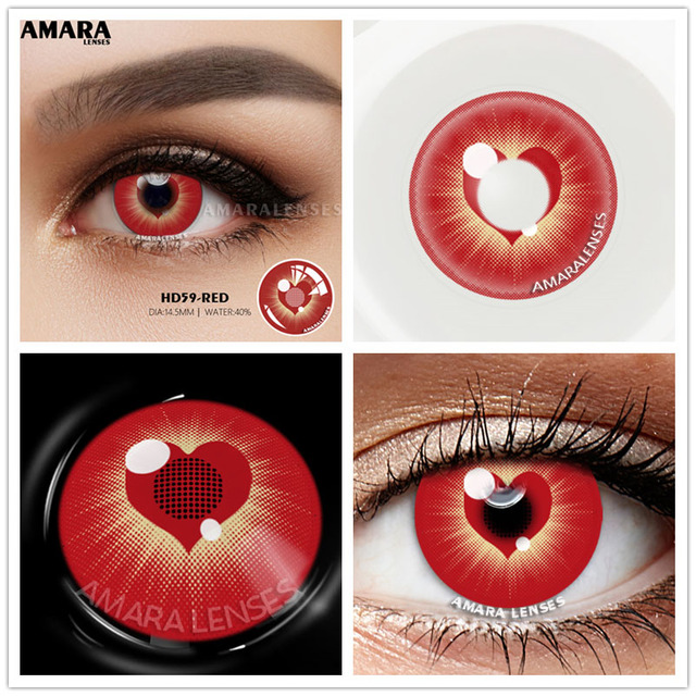 Amara Colored Contact Lenses For Eyes Anime Cosplay Colored Lenses Blue Purple Multicolor Contact Lenses Makeup Beauty