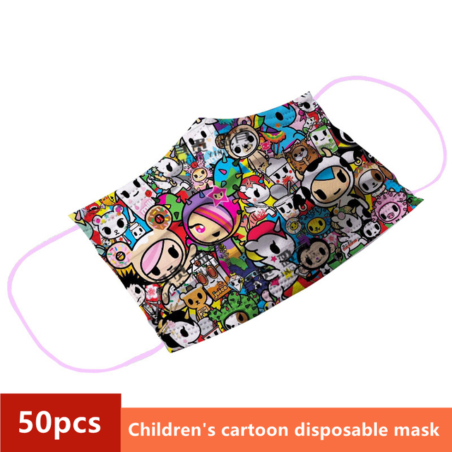 Disney Children's Mask Spider-Man Marvel Avengers Character Disposable Face Mask Cartoon Hero Pattern Lilo and Stitch Pixar Dust Cover