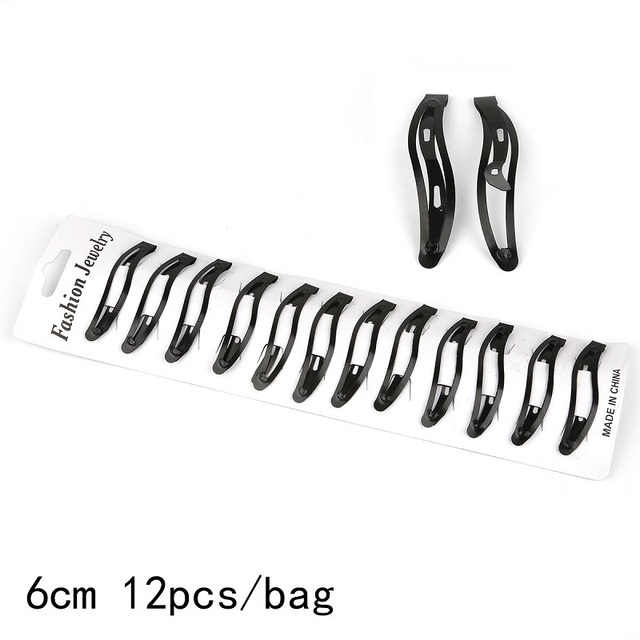 Black Sample 12pcs/set Metal Hair Barrettes Hairpins BB Headbands Hair Clip for Girls Womens Hairgrips Hair Styling Accessories