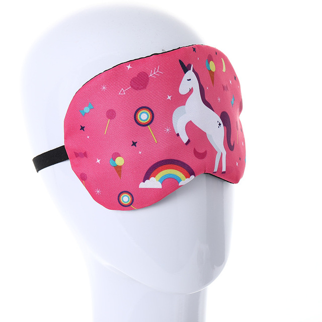 Cartoon Unicorn Sleep Mask Cool Breathable Men Women Lovely Shading Sleeping Eye Mask Adult Children Sleeping Aid Eye Patches Cover