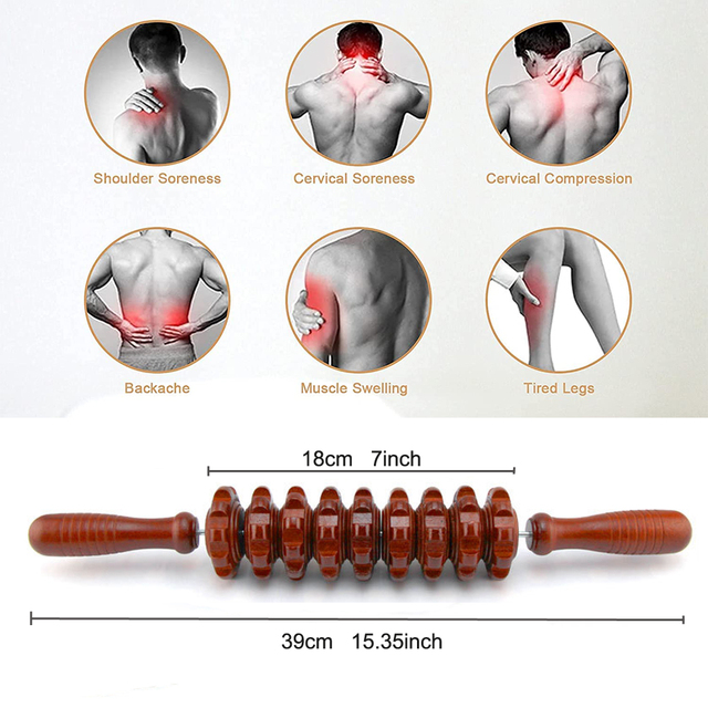 Tcare Wooden Body Foot Massager Device Reflexology Acupuncture Thai Massage Roller Therapy Scrap Meridians Lymphatic Health Care