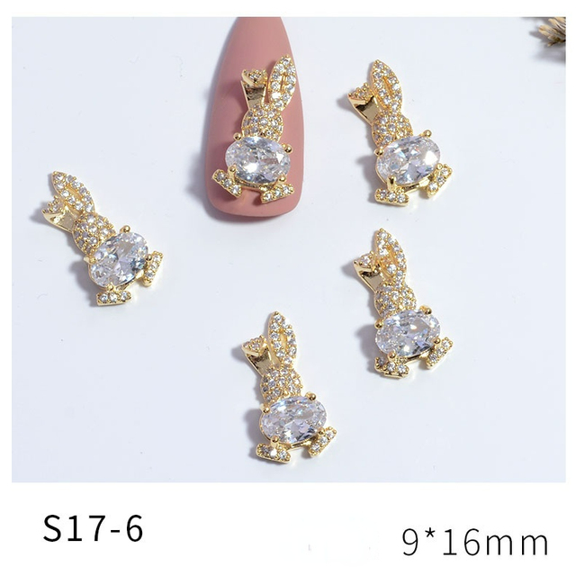 Net Red New Nail Art Jewelry Zircon Star Moon Love Pearl Rabbit Butterfly Chain Nail Decoration Nail Accessories