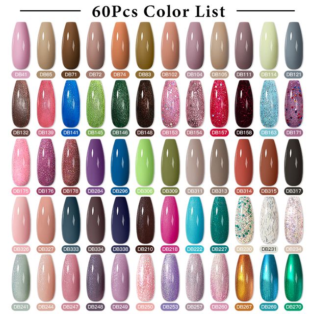 Mtssii 24/25/40/60pcs Gel Nail Polish Set Color Gel Semi Permanent UV Led Varnish Nail Art Design Soak Off Gel Set Nail Gel Set