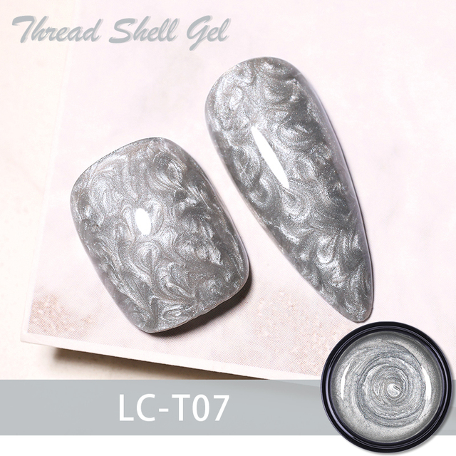 LILYCUTE Thread Shell Nail Gel Polish 7ml Pearl Shell Semi Permanent UV Gel Base Top Coat Popular in Autumn and Winter