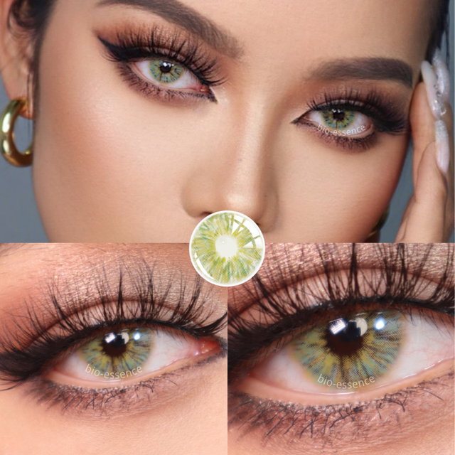 Bio-essence 1 Pair Colored Eye Contact Lenses Blue Lens Green Eye Lens Natural Eye Contact Lens Gray Fashionable Lens