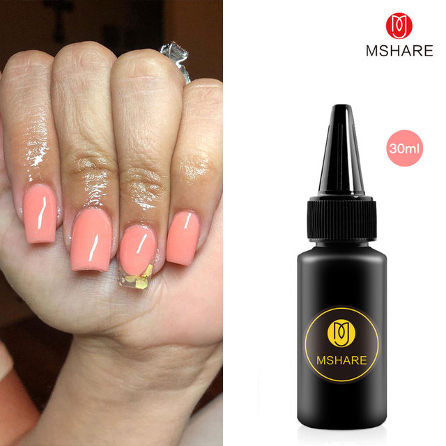 MSHARE Builder Nail Extension Gel Refill Nails Extension Thick Quick Building Clear Pink Led UV Gel Soak Off 30ml