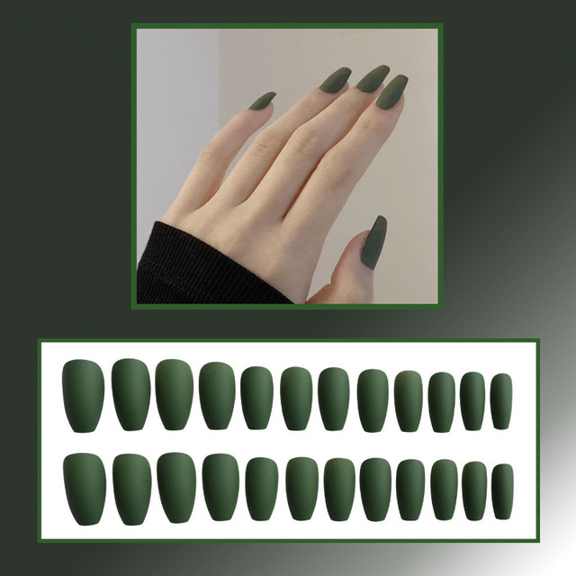 European and American wear nail frosted nail short nail and long nail patch solid color fashion trapezoid nail product