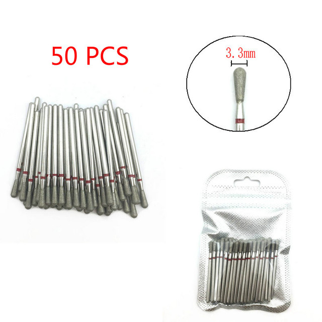 50pcs/set Nail Drill Bit Set Cutter Dental Diamond Grinding Polish Burs Dental Lab Polisher 2.35mm Shank Nail Tools