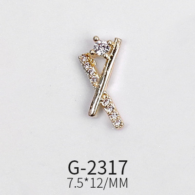 Nail Art Real Gold Zircon Heart Butterfly Shell Micro Inlaid Nail Diamond Decoration