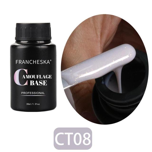 Franeska - Semi-Permanent Gel Nail Polish, Gloss, Clear, Nail Art, Varnish Base, 30ml, TSLM1