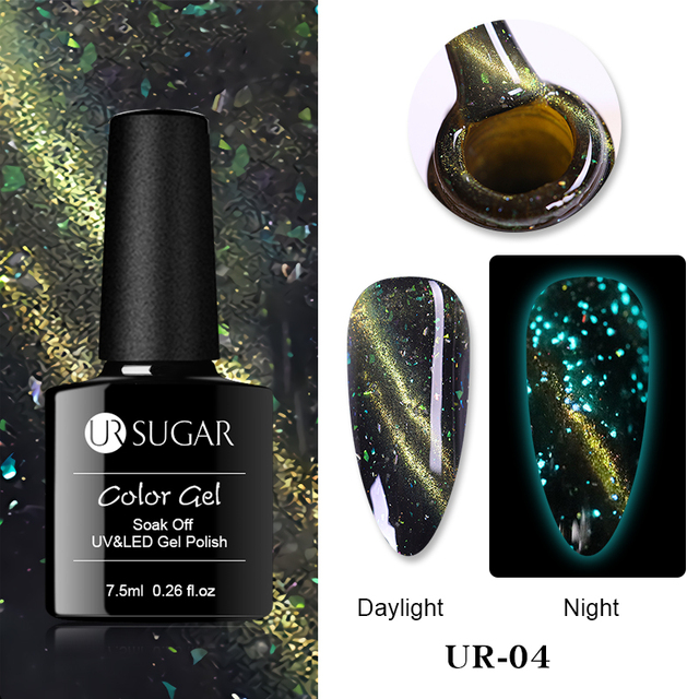 UR SUGAR 7.5ml Disco Reflective Cat Magnetic Gel Nail Polish Auroras Iridescent Glitter Sequins Soak Off Nails Art UV Varnish