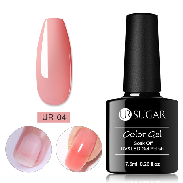 UR SUGAR 7.5ml Milky White Gel Nail Polish Clear Pink Gel Nail Extension Tips Soak Off Led UV Gel Varnish