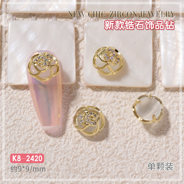 3pcs New Zircon Jewelry Bow-knot Pearl Accessories Net Red Roll Packaging Flowers Color Preservation Nail Decoration Diamond