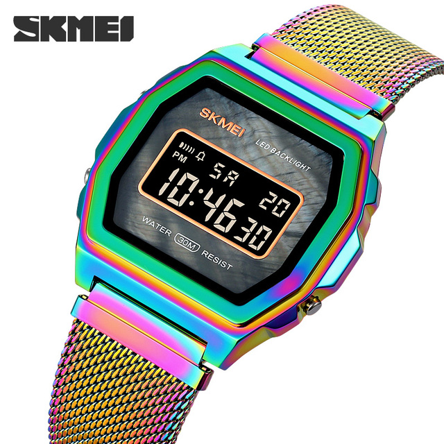 SKMEI Digital Movement Male Wristwatch Countdown Calendar Alarm LED Display Men Electronic Watch Relojes para hombre Montre