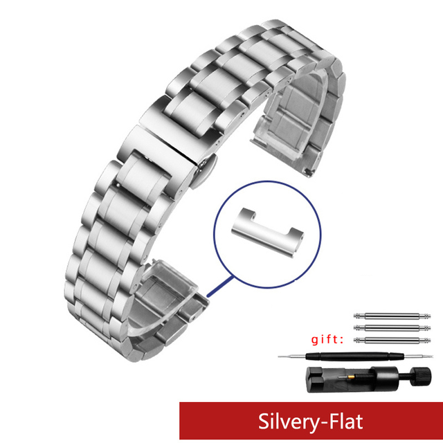 Curved End Stainless Steel Watchband Bracelet Watch Straps 16mm 17mm 18mm 19mm 20mm 21mm 22mm 23mm 24mm Steel Banding Bracelet