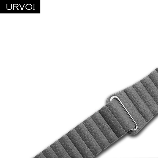 URVOY leather band apple watch series 7 6 SE 5 4 3band for iwatch Leather strap with soft comfortable magnetic clasp 2021 New