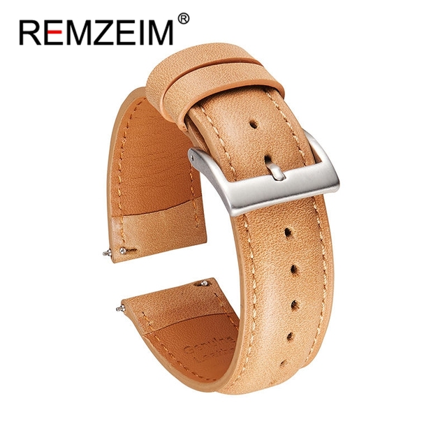 Calf leather watch strap 20mm 22mm quick release watchband for women men watch accessories solid buckle blue red green