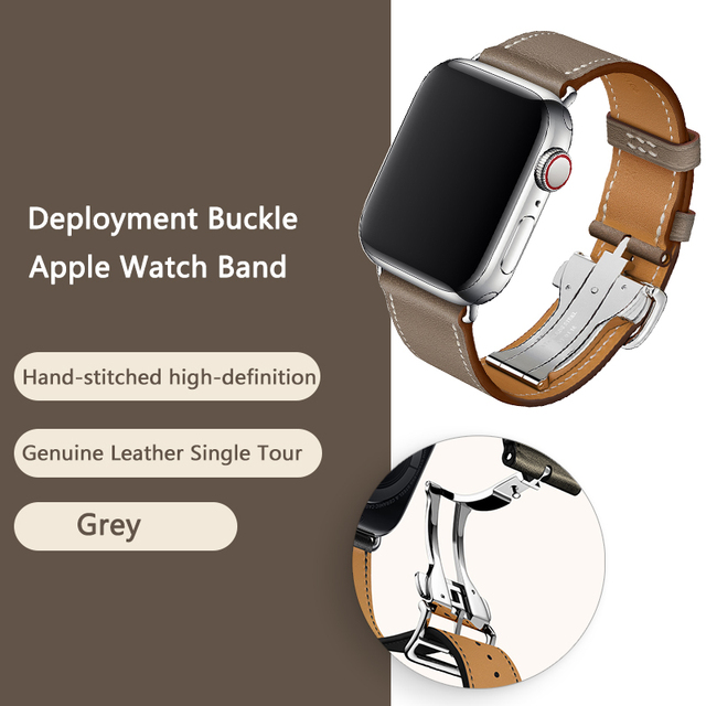 High Quality Genuine Leather Single Turn Buckle Strap for iwatch Apple Watch7 6 Se 5 4 3 2 1