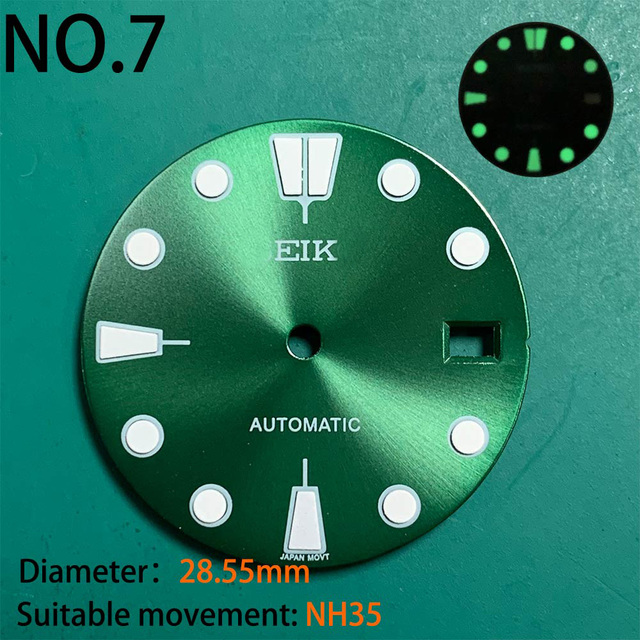 Nh35 watch double dial new C3 luminous modified craft watch skx007 SKX006 small millimeter 28.5mm abalone nh35 universal