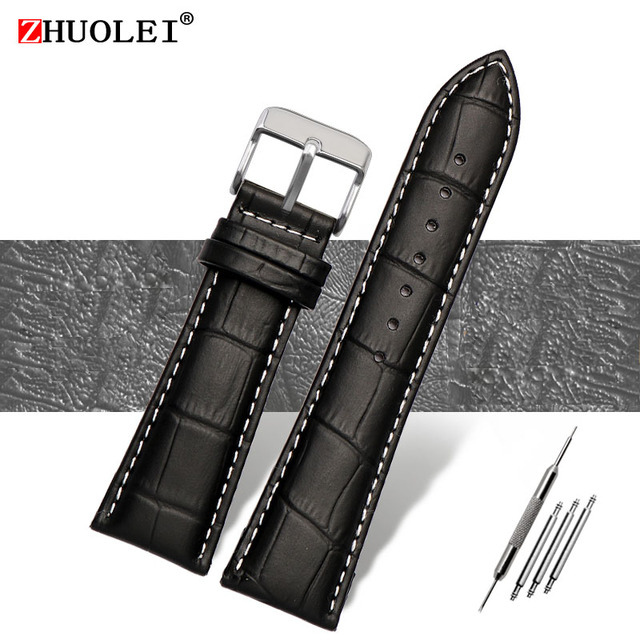 Watch Strap 23mm 24mm 26mm 28mm Big Width Black Brown Mens Crocodile Genuine Leather Watch Strap Band Bracelets Free Shipping