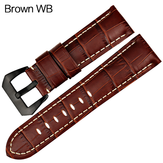 MAIKES Quality Genuine Leather Watch Strap 22mm 24mm 26mm Fashion Blue Watch Accessories Watchband for Panerai Watch Band