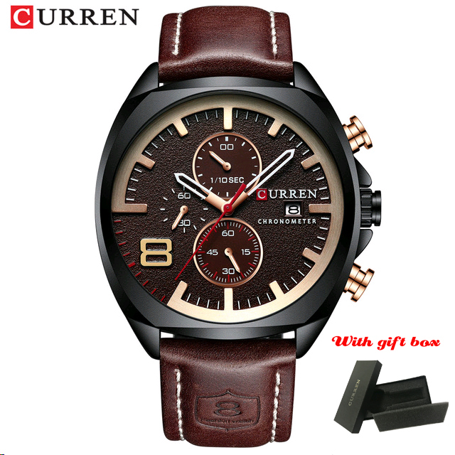 CURREN Fashion Business Men Leather Watches Analog Quartz Watch Men Sports Military Waterproof Dropshipping Male Wristwatch