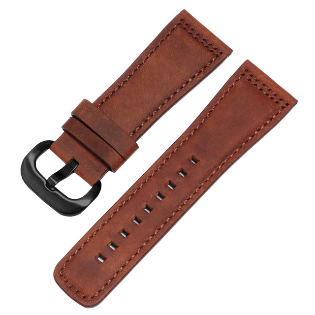 Frosted Genuine Leather Watchband 28mm Black Brown Strap Replacement Strap for S2 M2 P3 T2 Series Retro Watch Series