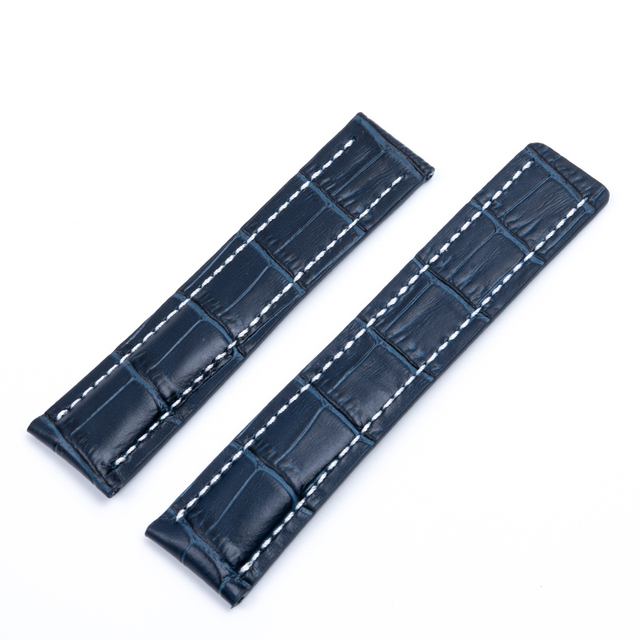 Soft calfskin watch strap 20mm 22mm 24m band for Breitling watchband avenger/navitimer premier bracelet folding buckle