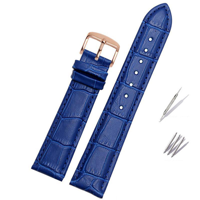 Genuine leather blue watcband for Citizen Rossini watchband 14mm 16mm 18mm 19mm 20mm 21mm 22mm 23mm watch band cowhide strap