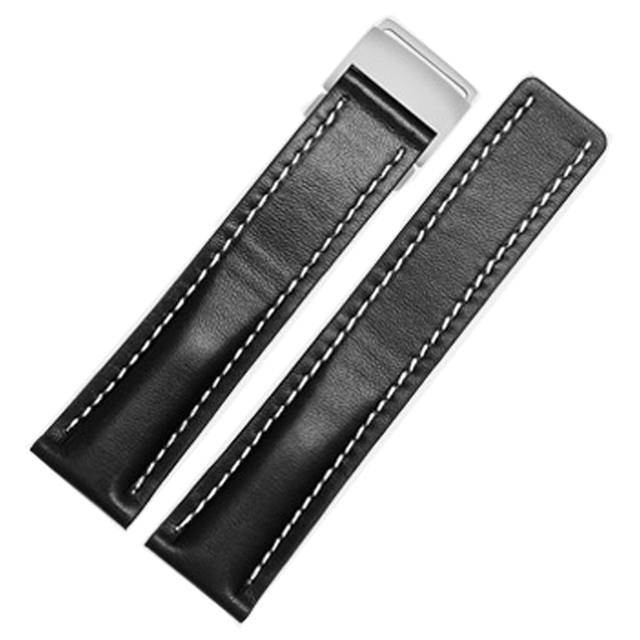 Soft Leather Watch Straps, 20mm, 22mm, 24mm Breitling Watch Strap, Leather, Black, Brown, Blue