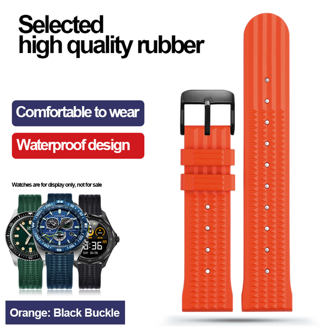 For Seiko IWC Watch Silicone Watches Sharkey MM300 SBDX001 6105 Waterproof Bracelet Soft Rubber Waffle Strap 20mm 22mm