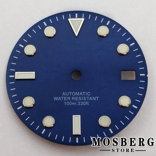 29mm sterile black green blue watch dial with date window for NH35 NH35A automatic movement accessories parts