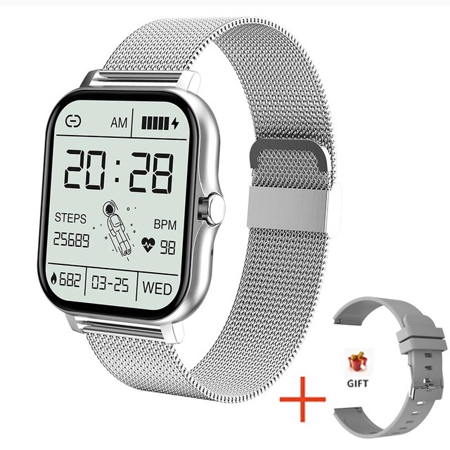 New Ladies Smart Watch Men 1.69 inch Color Screen Full Touch Fitness Tracker Call Ladies Smart Watch for Android IOS+Box