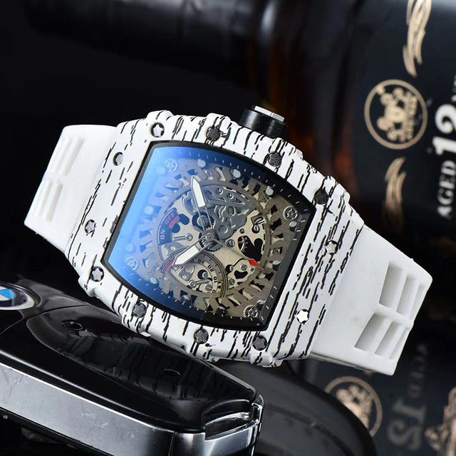 New 3 Pin Quartz Watch Transparent Bezel Men Automatic Watch Men Designer Wristwatches Waterproof Reloj Hombre