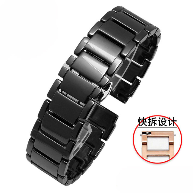 Ceramic Bracelet In Stainless Steel Watchband Watch Band Strap White Women Man Fashion Wristwatches 12 13 14 15 16 17 18 20 22mm