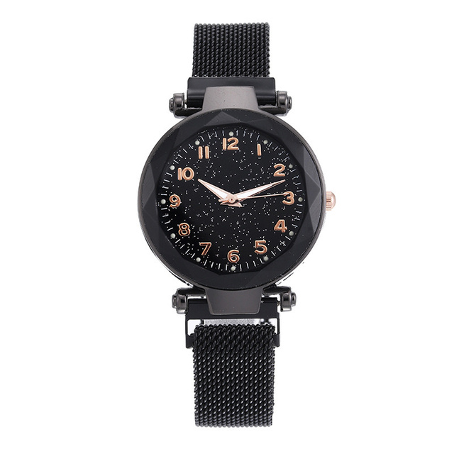 Leisure versatile hot selling digital simple women's quartz watch trendy magnet buckle free stainless steel student watch