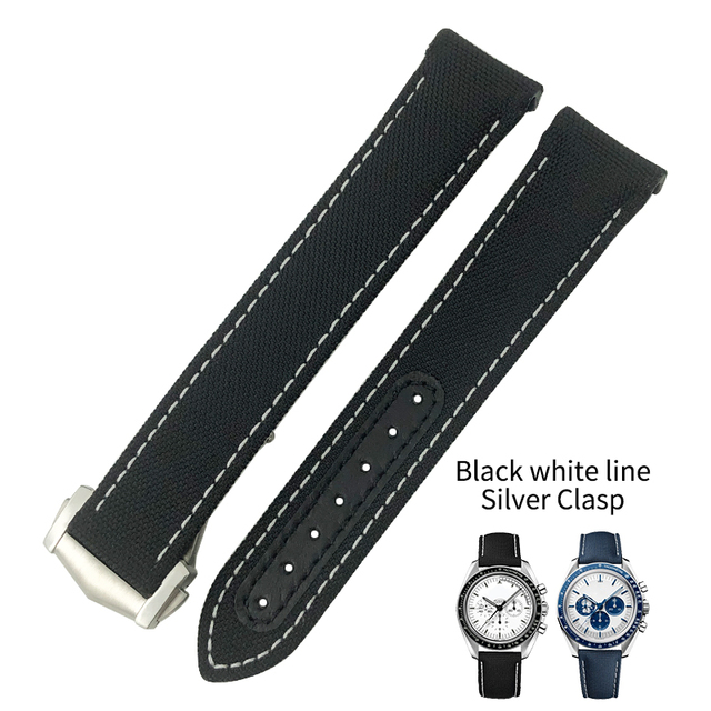 20mm 21mm High Quality Nylon Fabric Watch Band Fit For Omega Aqua Terra 150 Seamaster 007 Diver 300 Planet Ocean 19mm blue strap