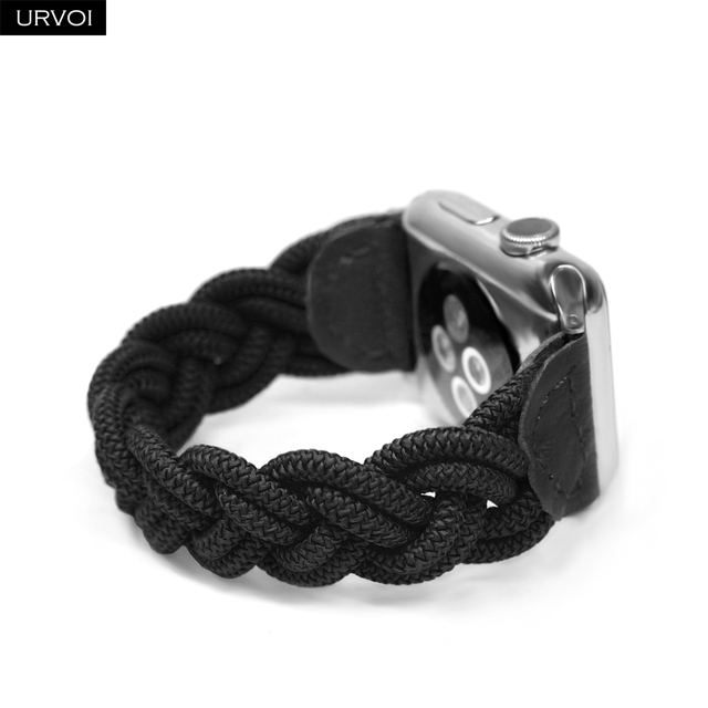 URVOI Braided Band for Apple Watch Series 7 6 SE 5 4 3 2 Woven Nylon Strap for iWatch Solo Stretchable Loop Replacement 41 45mm