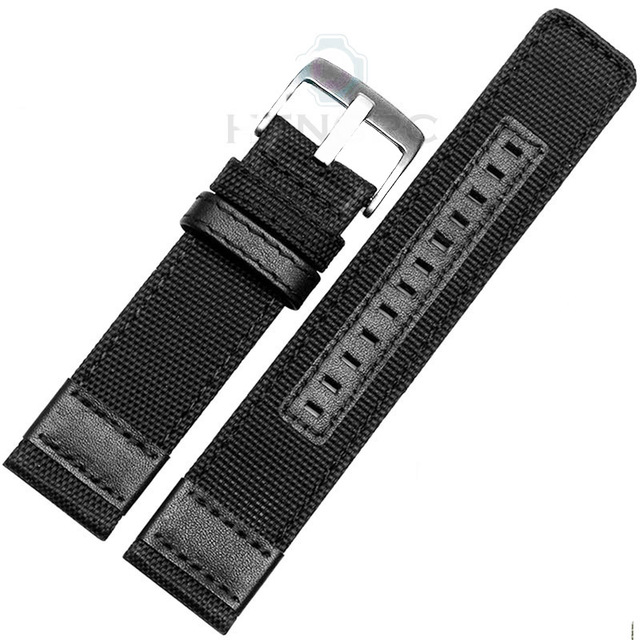 Nylon Watch Straps for Samsung Gear S3 S2 Black and Green Coffee Watch Strap Classic Stainless Steel Band Black Silver Buckle
