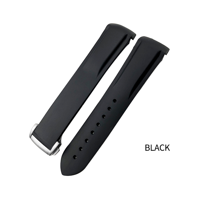 20mm 22mm 19mm 21mm Curved End Rubber Watch Band fit for HUAWEI GT 2 3 Pro Omega Longines Hydroconquest Seiko SKX Silicone Strap