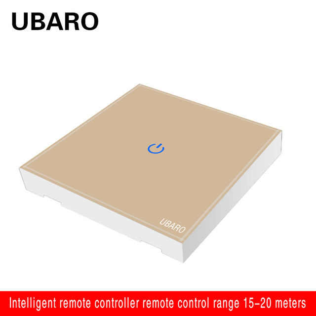 UBARO 86*86mm 433 RF Wireless Transmitter Controller Panel Tempered Glass Remote Manuel Button Without Battery 1/2/3 Gang