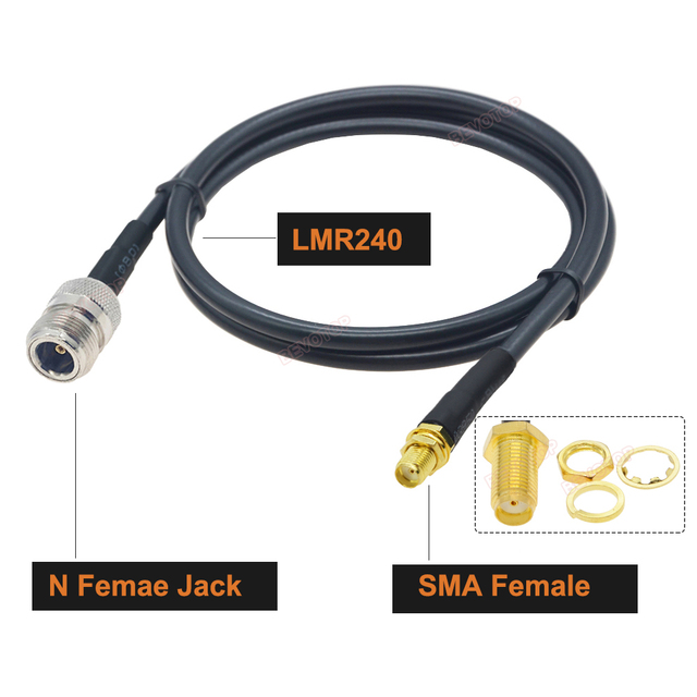 LMR240 Pigtail N Female to SMA Male Plug RF Adapter 50ohm 50-4 RF Coaxial Cable Jumper 4G 5G LTE Extension Cord 50cm~50m