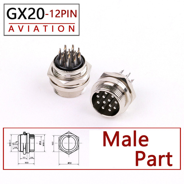 10pcs GX20 2/3/4/5/6/7/8/9/10/12/15 Pin Male Metal Circular Quick Flight Socket Plug Wire Panel Connector High Quality