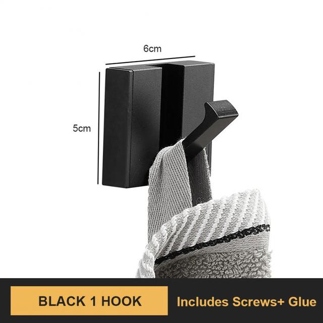 Black Golden Robe Hooks Folding Towel Hanger Aluminum Multifunctional Hook Wall Hooks Coat Clothes Holder for Kitchen Bathroom