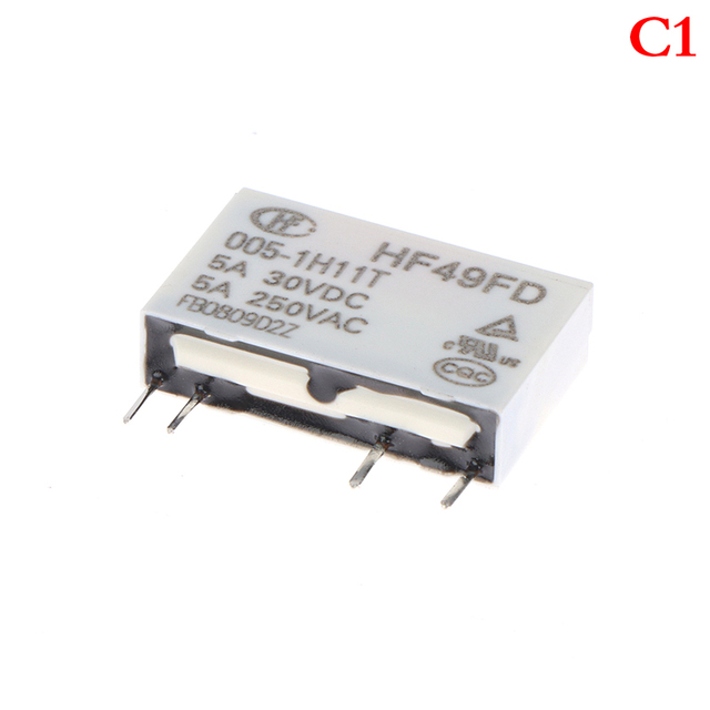 General Purpose Voltage Relay HF49FD-005-1H12 005-1H12 HF49FD DC5V 1H12 4PIN 5A 20x5x12.5mm