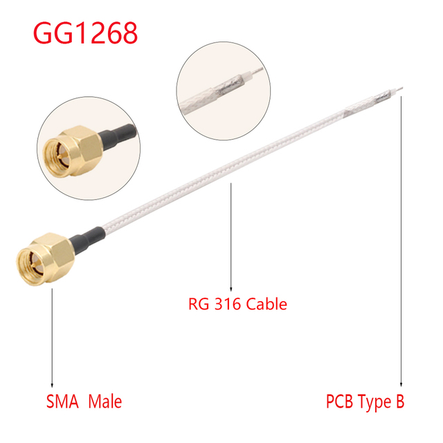 100pcs RG316 Cable Single End SMA Male to PCB Soldering Pigtail WiFi Wireless Router GPS GPRS Low Loss Jackplug Wire Connector