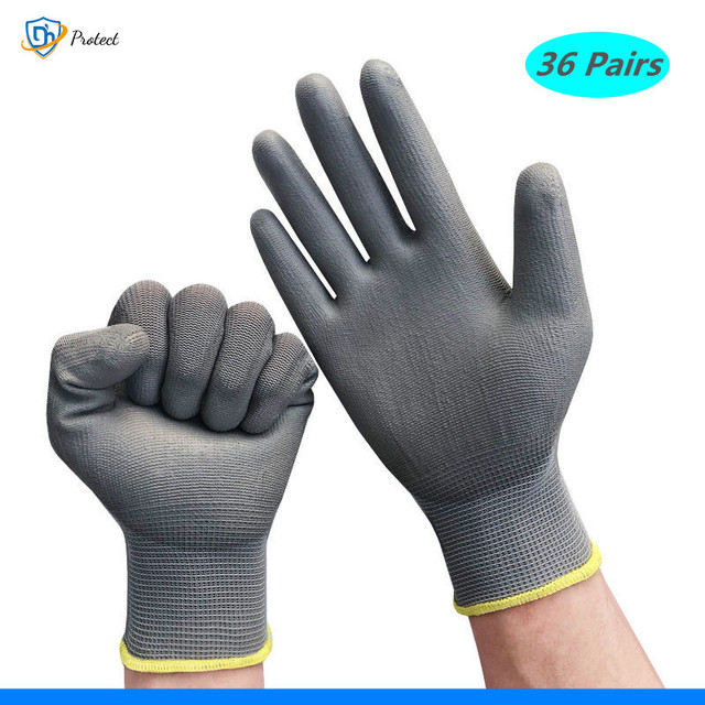 1/36 Pairs Nylon Polymer Gloves Safety Work Gloves Repair Special Gloves Palm Padded Gloves Carpenter Repair Worker Supplies