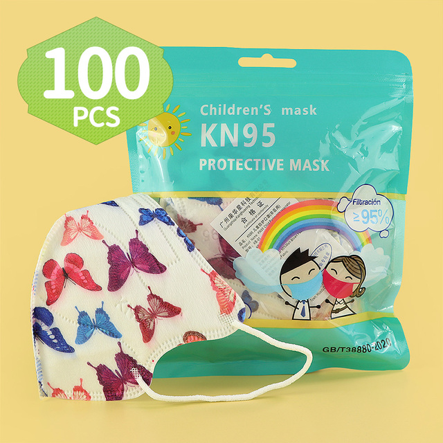 FFP2 KN95 Unicorn Mask For Kids Thicker Mask 5 Layers KN95 Mask Children Anti-Fog Mouth Mask Student Respirator Mask