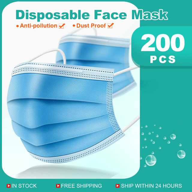 10-500pcs Disposable Face Mask Cherogical Mask 3 Ply Mouth Filter Face Mask Mascara Mascara Querogicas Homeopathic Mascara